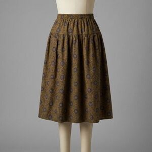 Adrienne Vittadini Brown and Blue A-Line Skirt NWOT